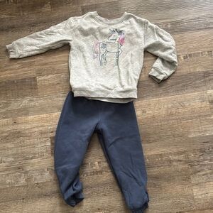Garanimals Gray and Blue Matching Sweatpants Set
